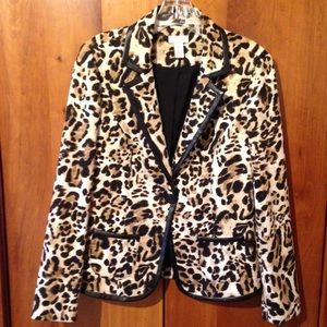 Chico's Leopard Print Jacket Blazer 0
